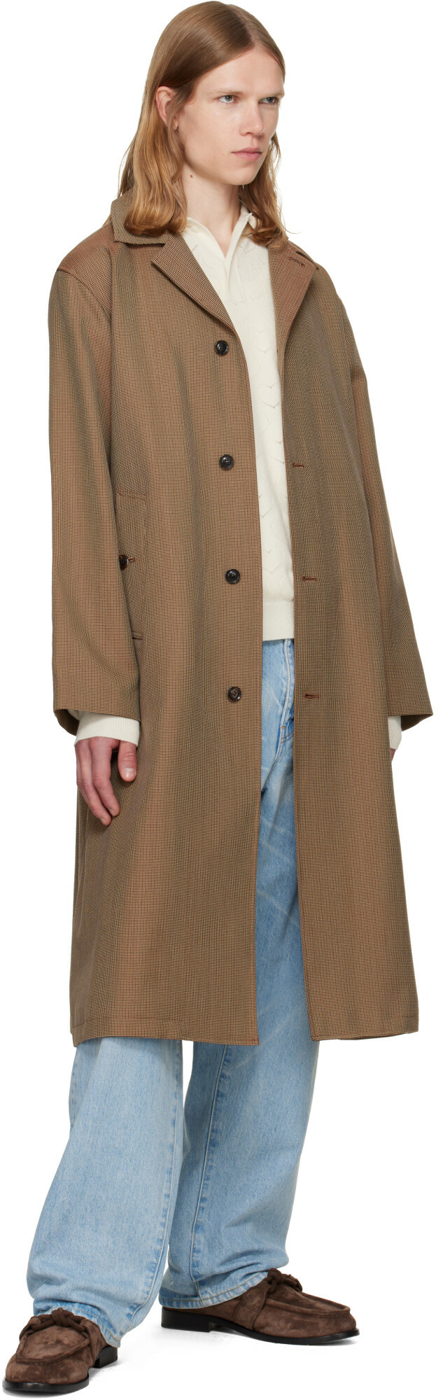 vowels Beige Spit Raglan Coat