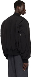 Solid Homme Black Biker Bomber Jacket