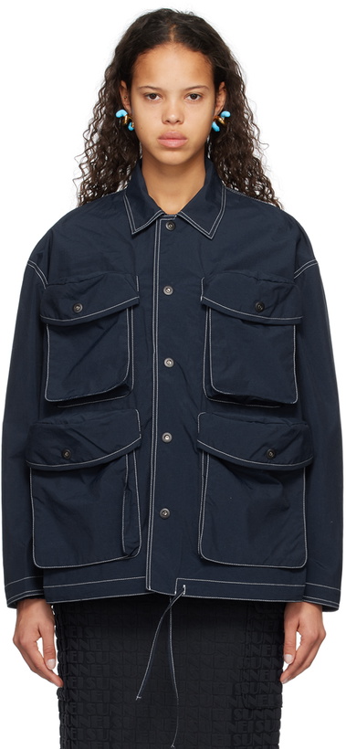 Photo: SUNNEI Navy Oversized Jacket