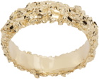 Veneda Carter SSENSE Exclusive Gold Thin Pebbled VC007 Ring