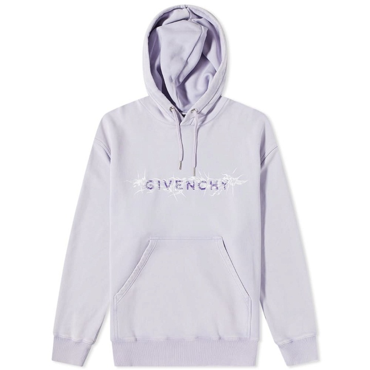 Photo: Givenchy Men's Barbed Wire Tufting Logo Hoody in Lilac
