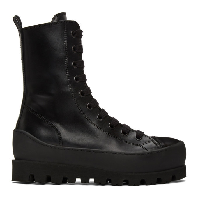 Photo: Ann Demeulemeester Black Leather Lace-Up Boots