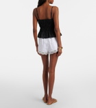 Staud Von lace-trimmed linen shorts