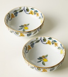 La DoubleJ Borboni White set of 2 porcelain snack bowls