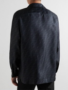 Fendi - Logo-Print Silk-Satin Shirt - Black
