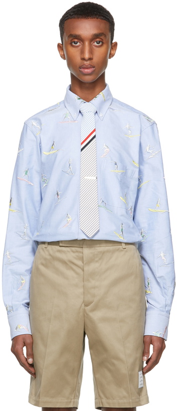 Photo: Thom Browne Blue Surfer Icon Classic-Fit Shirt