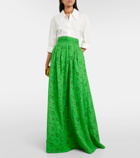 Carolina Herrera Openwork cotton maxi skirt
