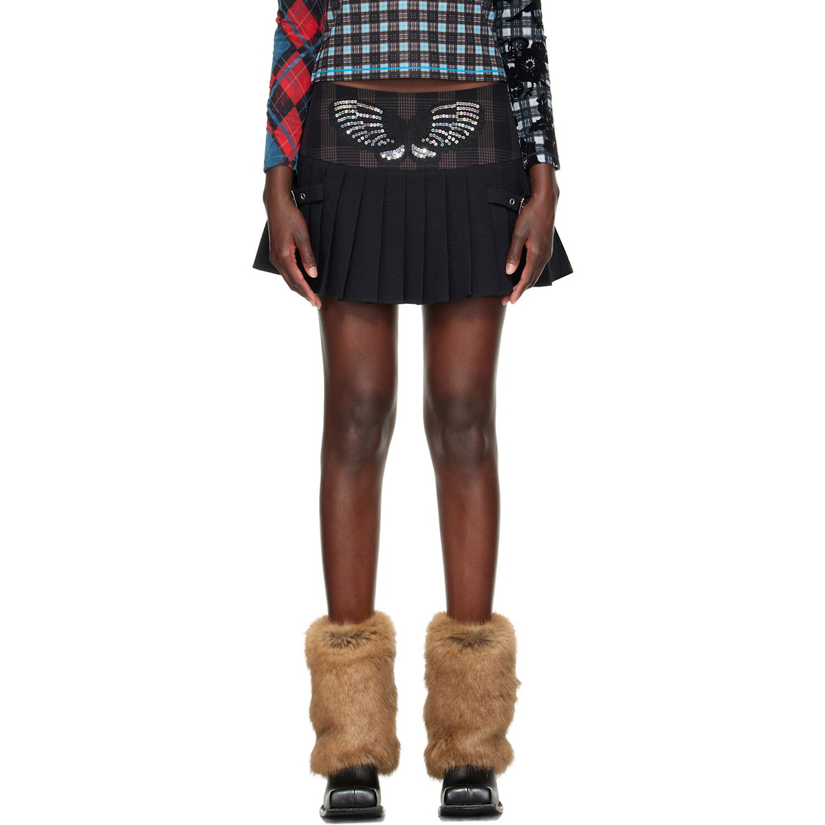 Chopova Lowena Black Swoon Miniskirt