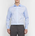 Ermenegildo Zegna - Light-Blue Trofeo Slim-Fit Cutaway-Collar Pinstriped Cotton-Poplin Shirt - Men - Blue