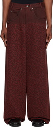 LU'U DAN Red Pleated Front Jeans