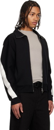 Givenchy Black Zipped Open Seam Contrast Sweatshirt
