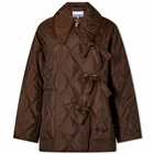 GANNI Women's Ripstop Quilt Asymmetric Jacket in Mole