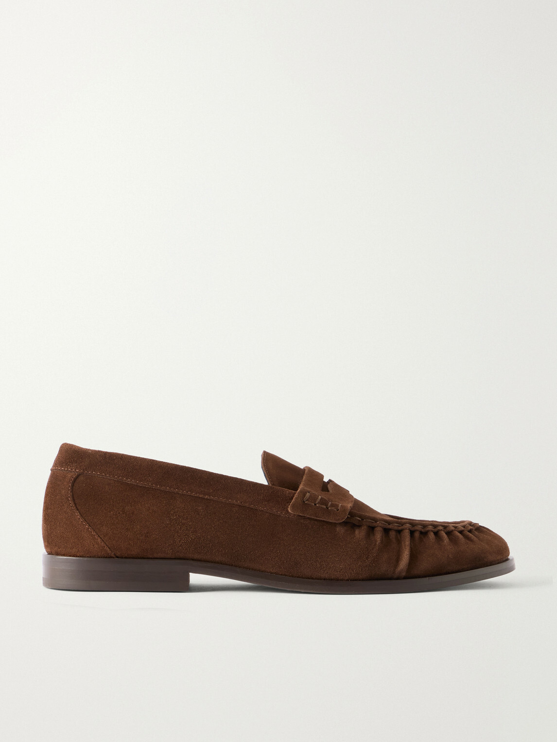 VINNY's - Louee Gathered Suede Loafers - Brown