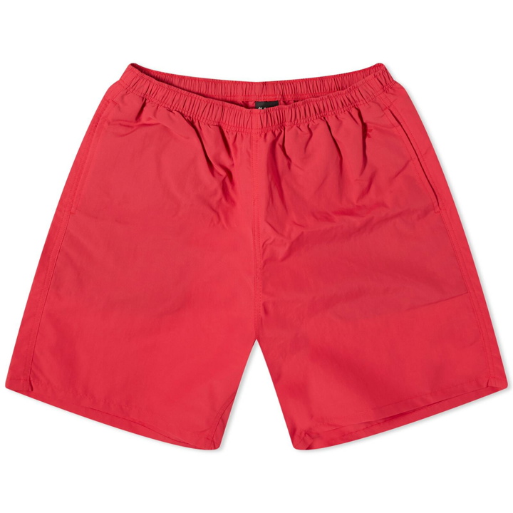 Photo: Goldwin Men's 7" Nylon Shorts in Rose Red