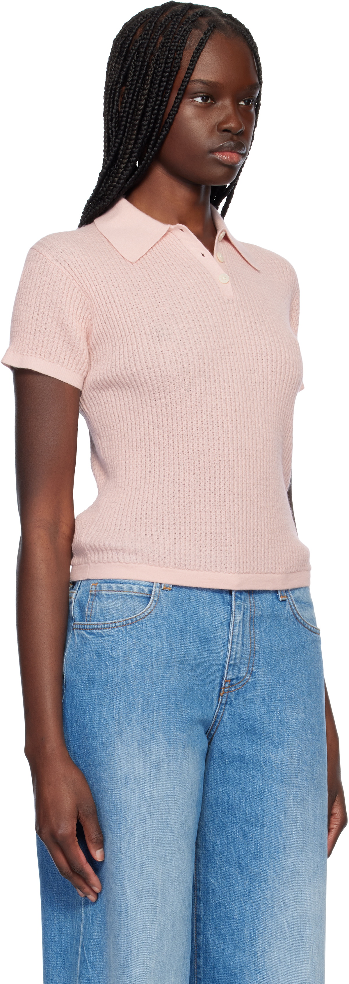 Guest in Residence Pink Shrunken Polo