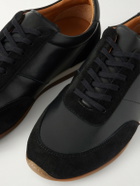 Mr P. - Suede-Trimmed Leather Sneakers - Black