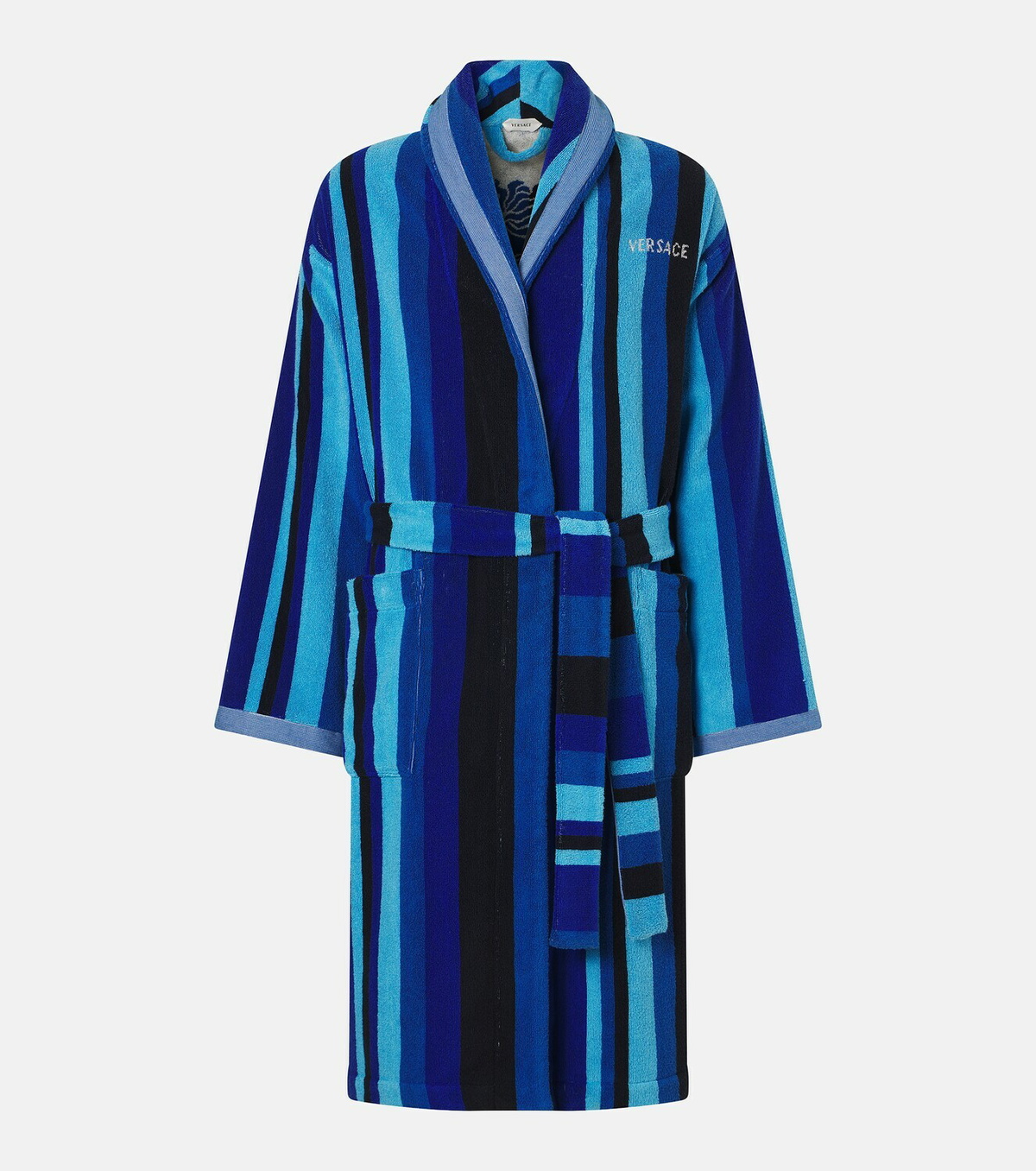 Versace Home Striped cotton terry bathrobe