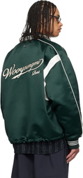 WOOYOUNGMI Green Logo Baseball Bomber Jacket