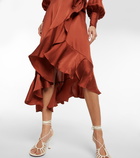 Zimmermann - Wrap silk satin midi dress