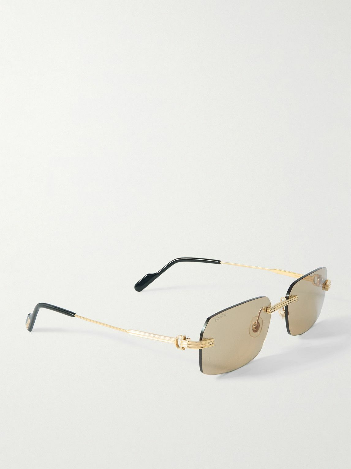 C DE RIMLESS RECTANGULAR FRAME SUNGLASSES CT0619S IN METAL AND WOODEN