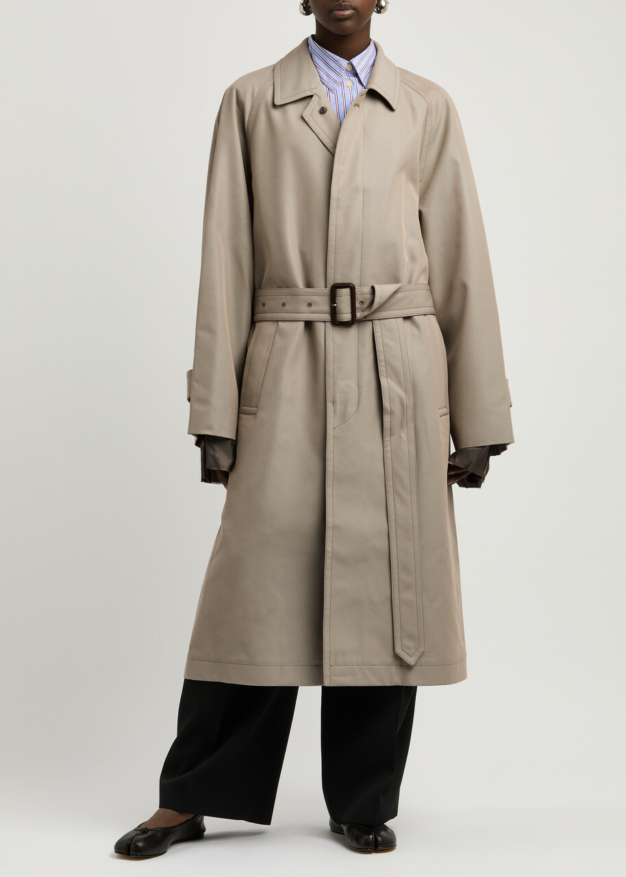 Maison Margiela Belted Cotton-blend Trench Coat Stone