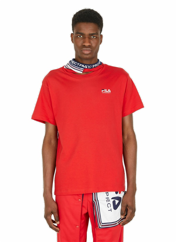 Photo: Three Collar T-Shirt in Red