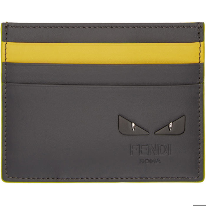 Photo: Fendi Grey and Yellow Bag Bugs Card Holder