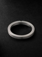 Le Gramme - 5g Brushed 18-Karat White Gold Diamond Ring - Silver