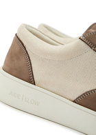 Jude Llow Nico Panelled Grained Leather Sneakers Brown