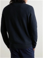 Polo Ralph Lauren - Logo-Embroidered Honeycomb-Knit Cotton Sweater - Blue