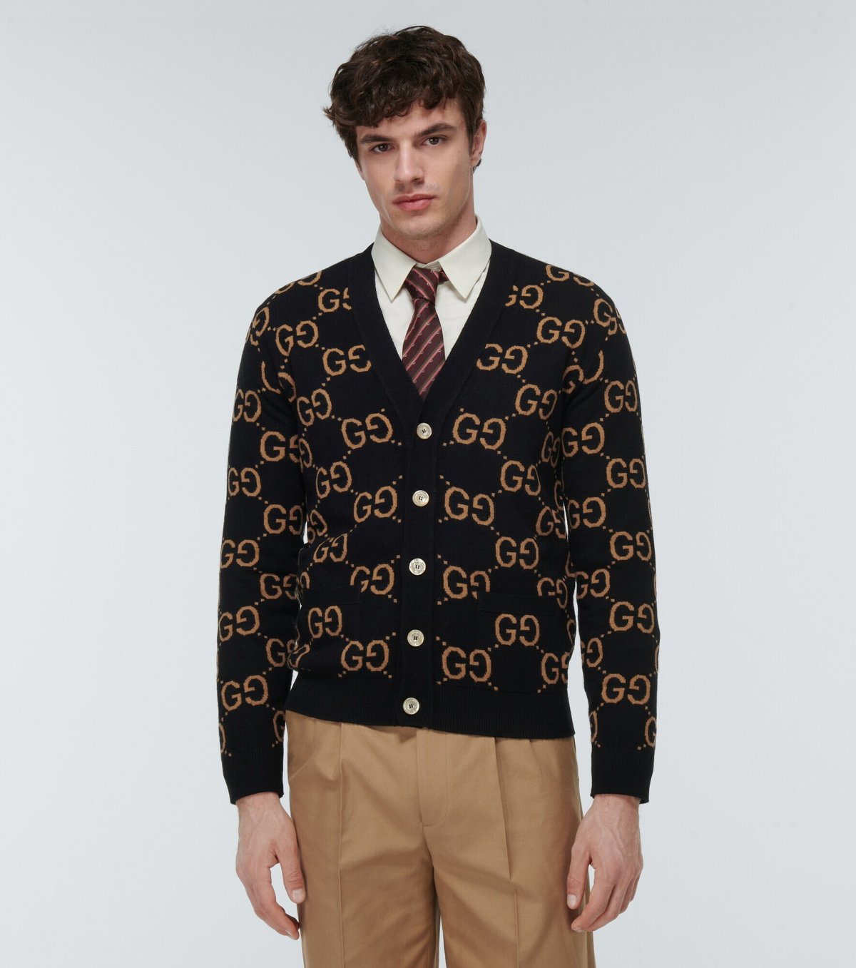 Gucci - GG jacquard wool cardigan Gucci