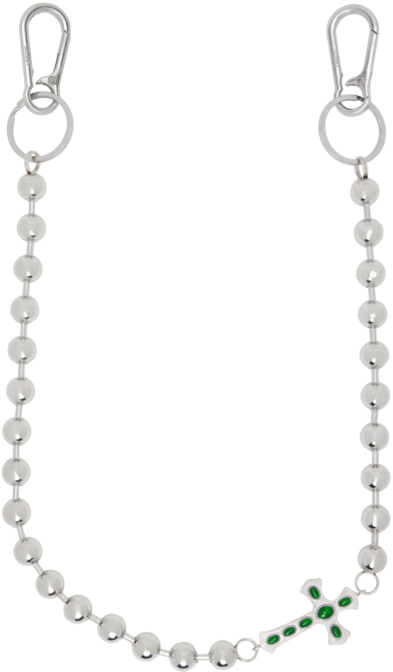 VEERT White Gold 'The Ball Cross' Keychain
