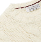 Brunello Cucinelli - Cable-Knit Alpaca-Blend Sweater - Cream