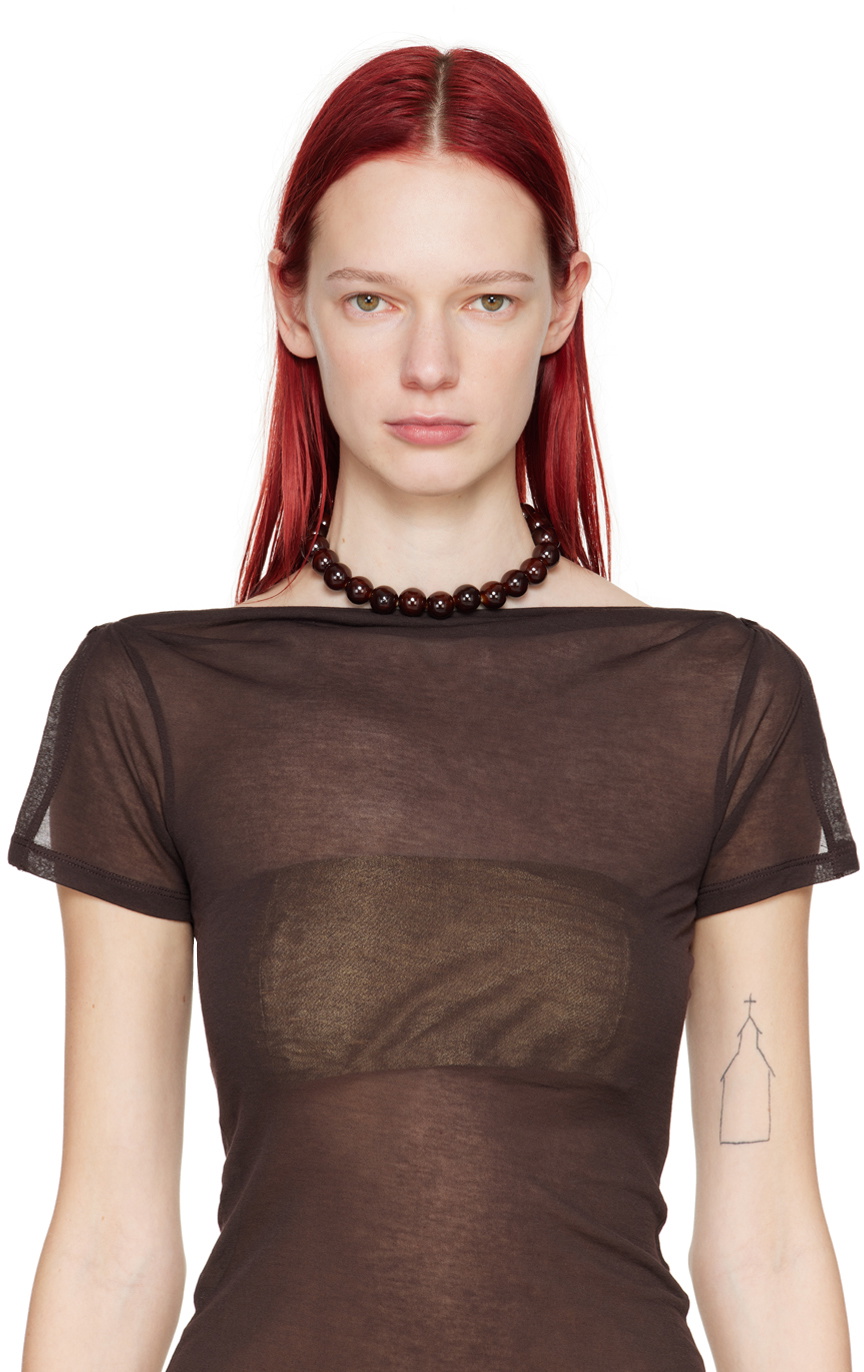 Paloma Wool Brown Corbett I Ceramic Ball Necklace