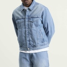 Arte Men's Circle Logo Denim Jacket in Bleach Wash