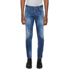 Dsquared2 Blue Distressed Skater Jeans