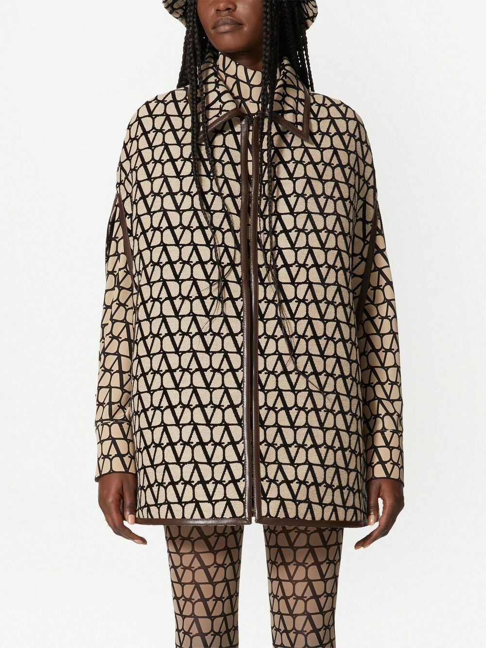 Toile Iconographe Wool Cape in Black - Valentino