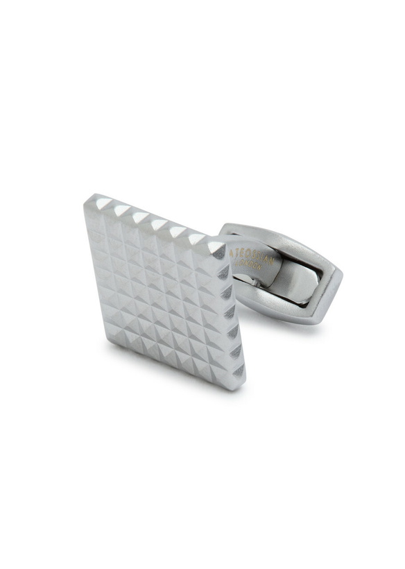 Photo: Tateossian Diamond Giza Square Palladium-plated Cufflinks - Silver - One Size