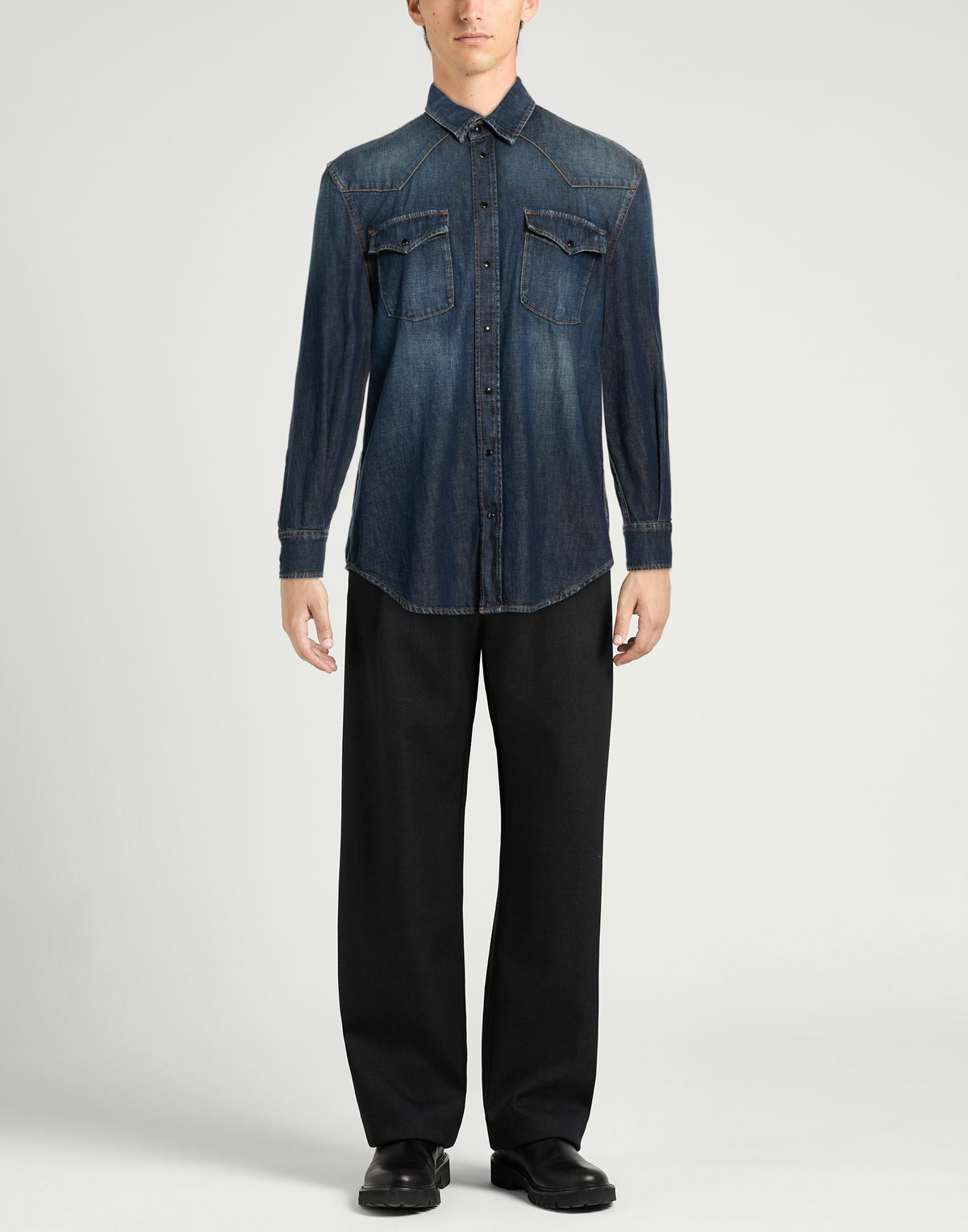 Dondup Mens Denim shirt in Blue