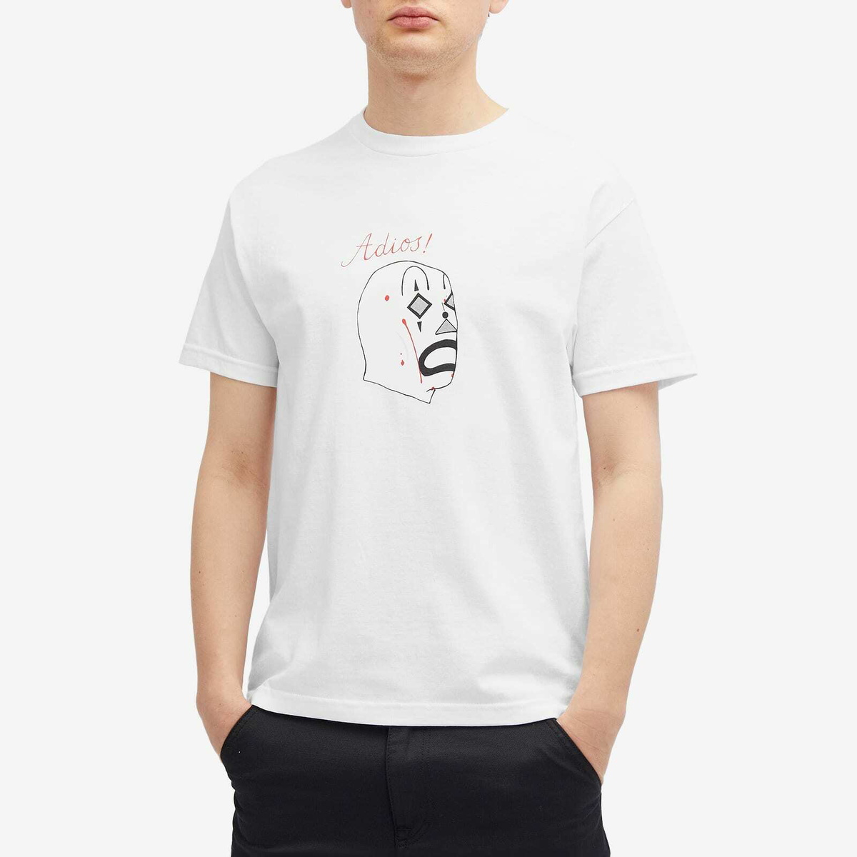 Wacko Maria Men's Type-5 Adios T-Shirt in White Wacko Maria