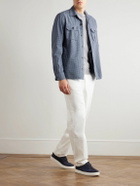 Boglioli - David Checked Cotton-Blend Overshirt - Blue