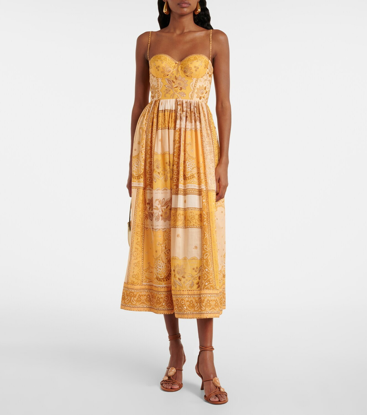 Zimmermann Lucky shirred cotton corset dress