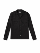 Kingsman - Drake's Convertible-Collar Linen Shirt - Black