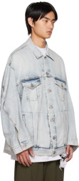 Balenciaga Blue Twisted Denim Jacket