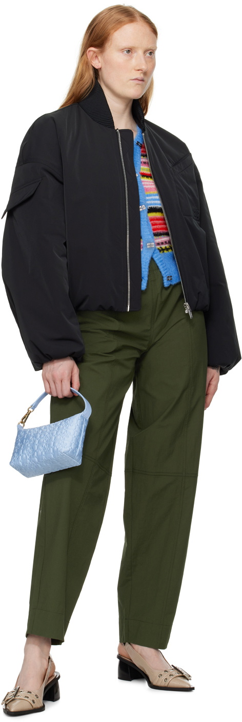 GANNI Black Oversized Bomber Jacket GANNI