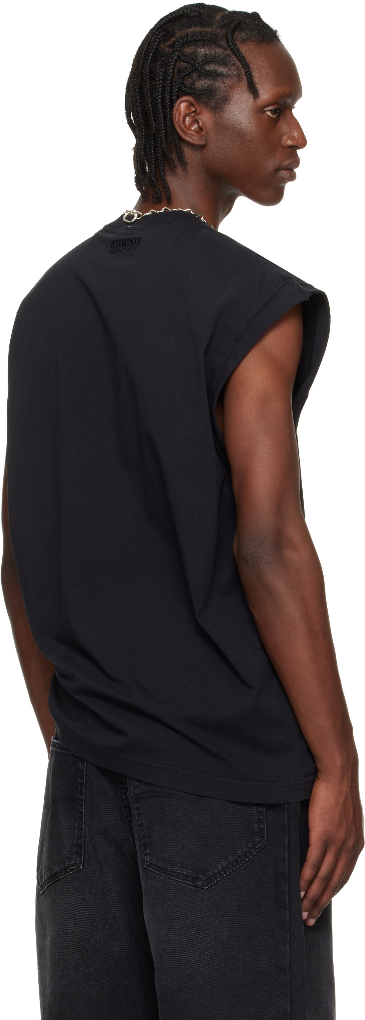 VETEMENTS Black 'Morocco' Tourist Sleeveless Top