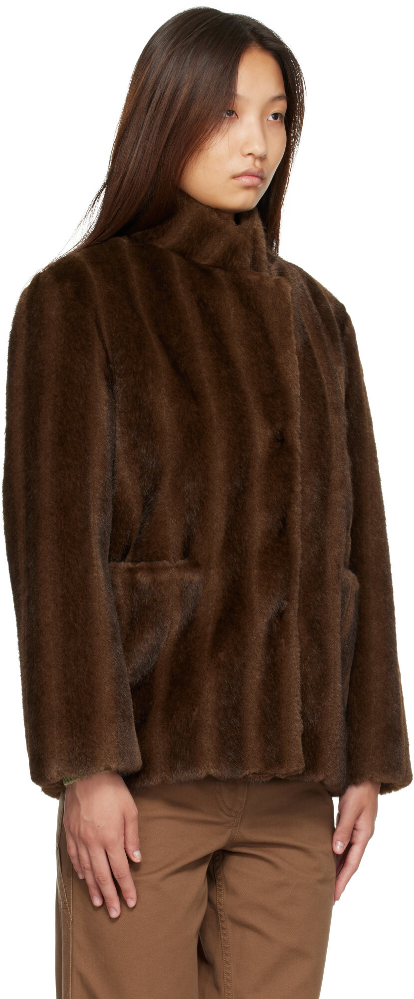 Nothing Written Brown Misha Faux Fur Jacket