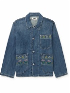 YMC - Labour Embroidered Denim Chore Jacket - Blue