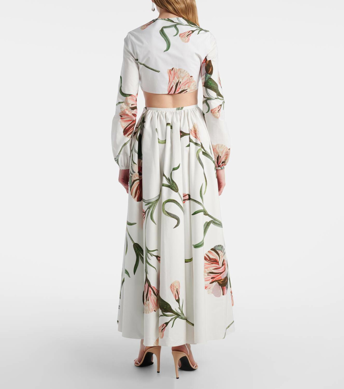 Giambattista Valli Macro Carnation cutout poplin maxi dress
