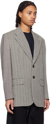 MM6 Maison Margiela Gray Single-Breasted Blazer